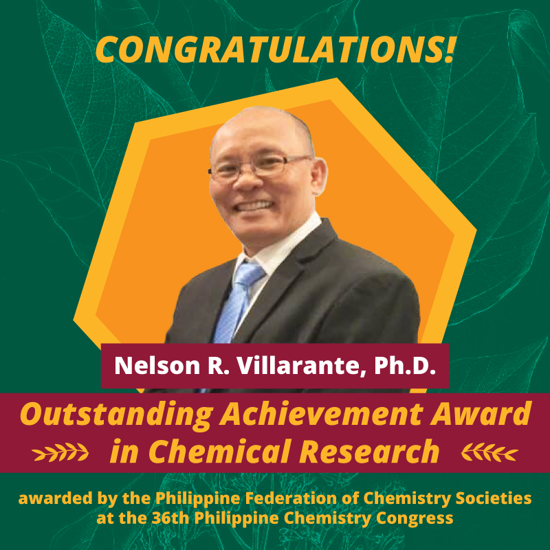 Dr. Nelson Villarante wins PFCS Outstanding Achievement Award for Chemical Research
