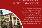 Thumbnail for the post titled: MS Data Science (Health Data Science) to be Offered on AY 2025-2026