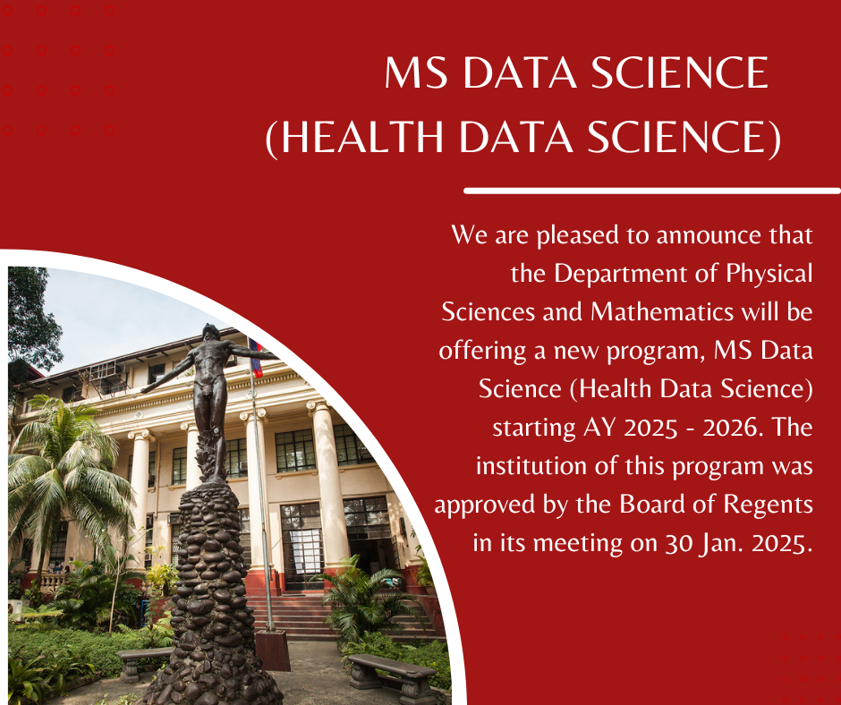 MS Data Science (Health Data Science) to be Offered on AY 2025-2026