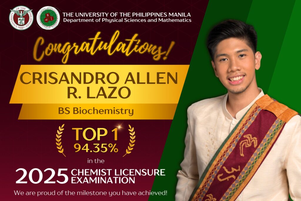 UP Manila BS Biochemistry Graduate Tops 2025 PRC Chemists Licensure Exam